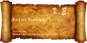 Kolin Euniké névjegykártya